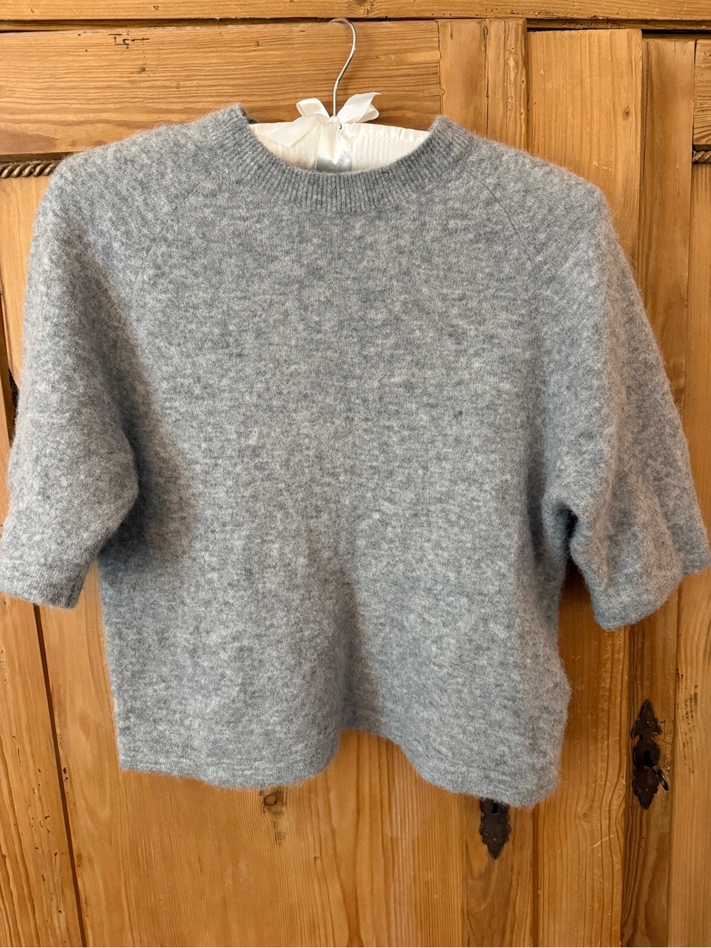 & Other Stories Light Gray Fuzzy Crewneck Sweater